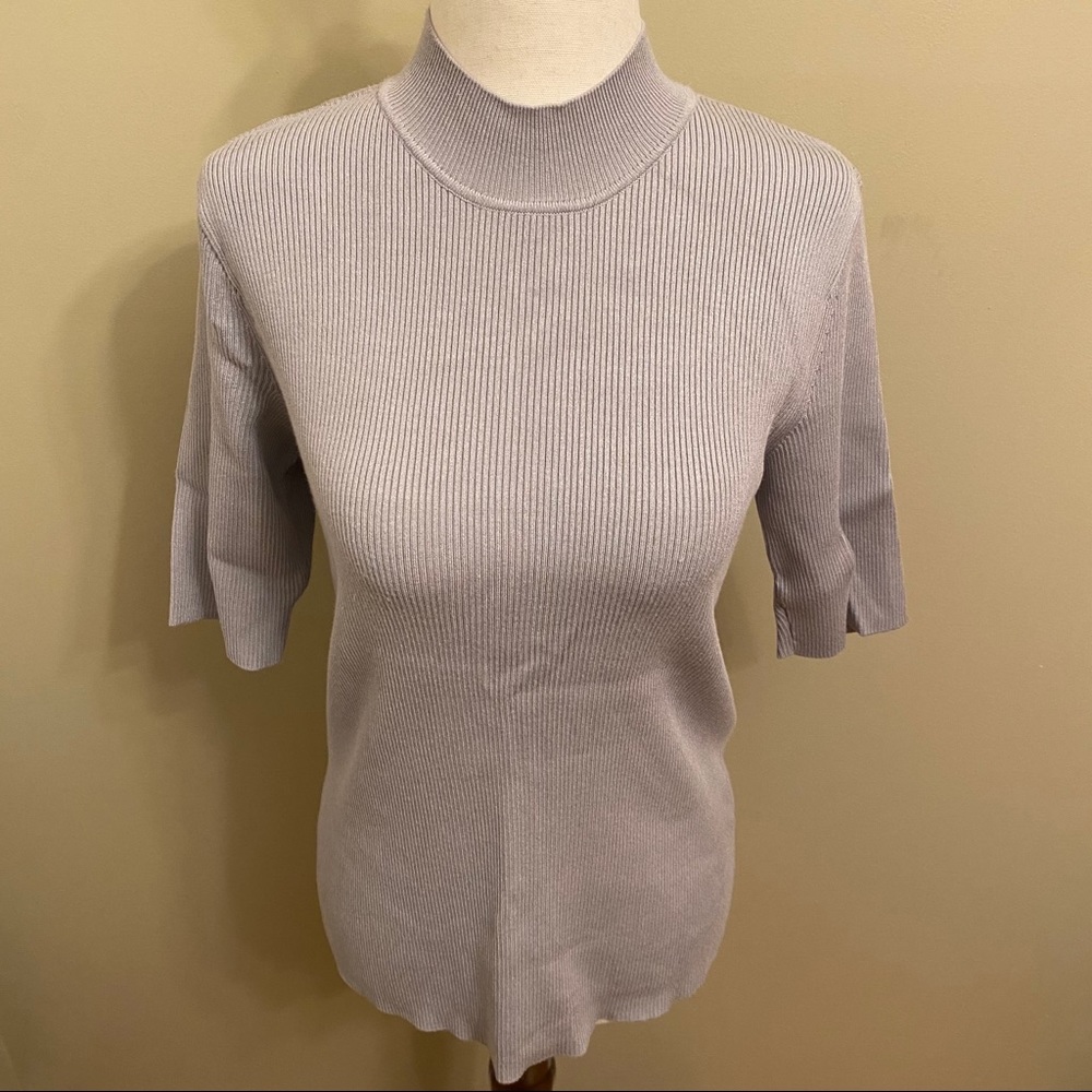 Antonio Melani Mock Neck Ribbed Sweater - Picture 3 of 6